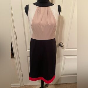 Ann Taylor Black and Cream Midi Dress